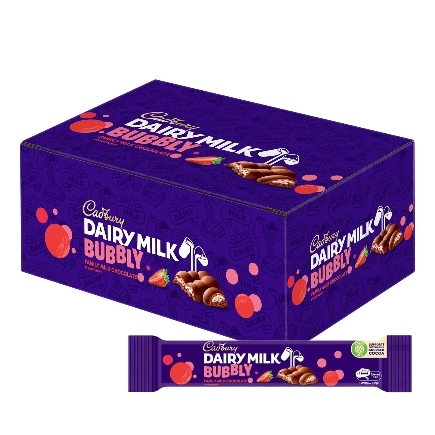 BUBBLY MILK CHOCOLATE WITH STRAWBERRY